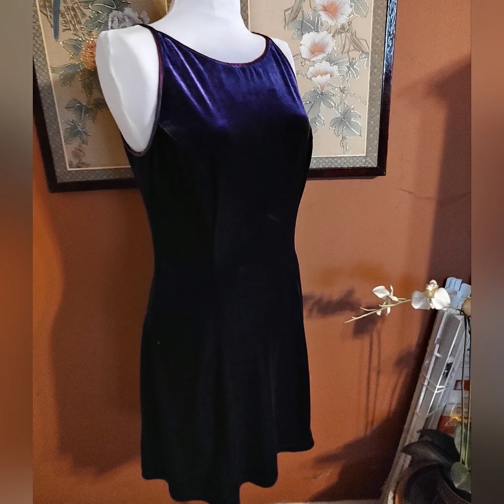 💜 Luxe Vtg 90's Jessica McClintock Gunne Sax Royal Purple Cocktail Dress - 9/10 - Picture 2 of 16